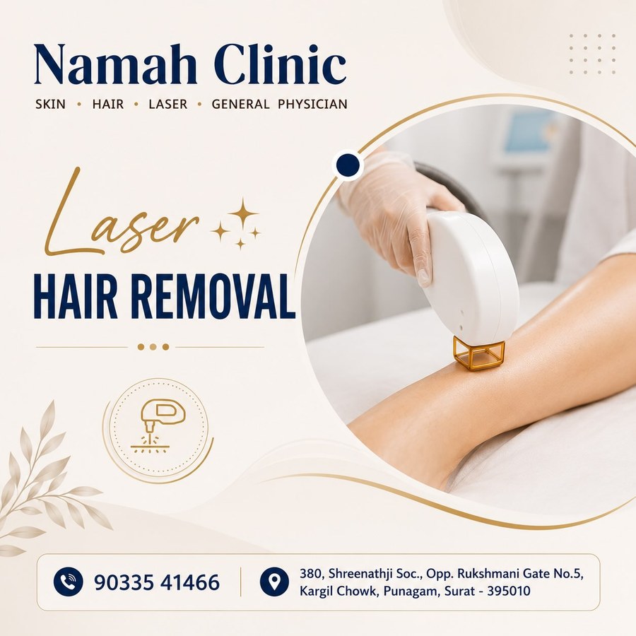 Laser hair removal — flat 40% off creative from Namah Clinic