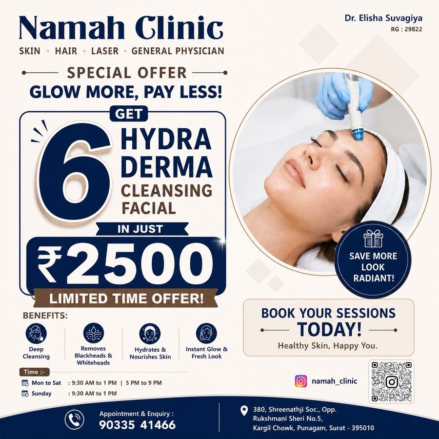 6 Hydra Derma Cleansing Facials for ₹2500 — offer creative